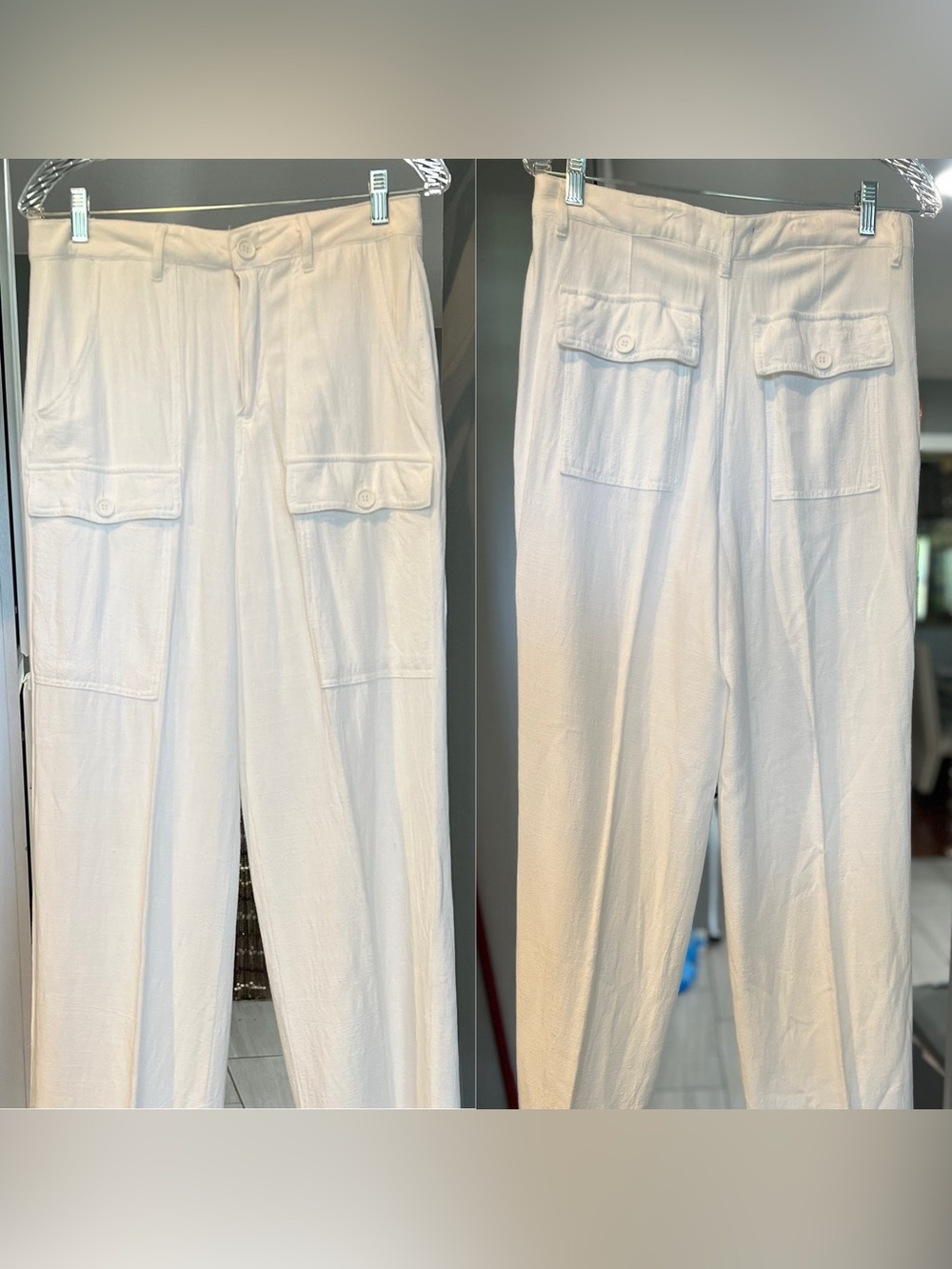 Forever 21 White,  Wide-Leg Linen-Blend Pants